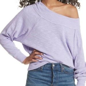 Free People Lilac Off the Shoulder Sweater Sz S